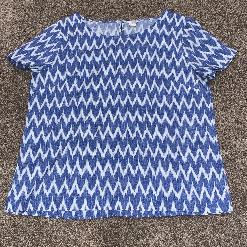 Blue and White J. Crew Blouse